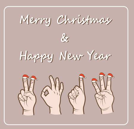 Santa Claus fingers  Christmas   New Year 2013 のイラスト素材