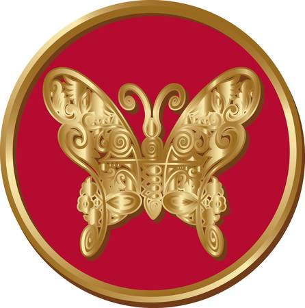 Golden butterfly coinのイラスト素材