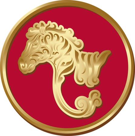 Golden zebra coinのイラスト素材
