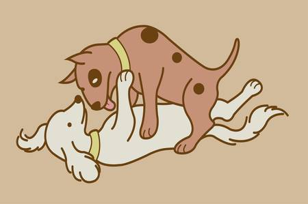 Making love position 2, erotic couple dogs versionのイラスト素材