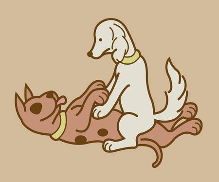Making love position 3, erotic couple dogs versionのイラスト素材