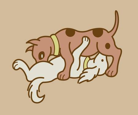 Making love position 4, erotic couple dogs versionのイラスト素材