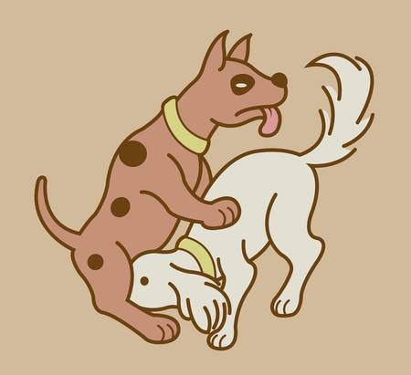 Making love position 5, erotic couple dogs versionのイラスト素材