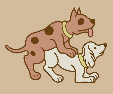Making love position 6, erotic couple dogs versionのイラスト素材