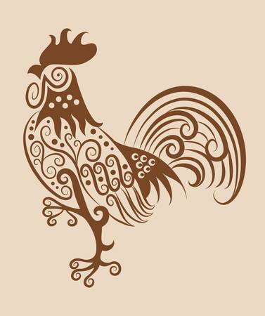 Vintage rooster ornamentのイラスト素材