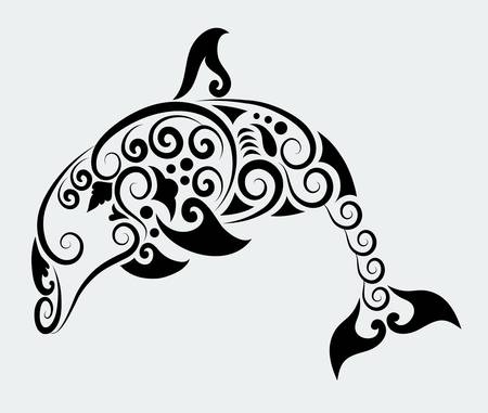 Dolphin decorative ornamentのイラスト素材
