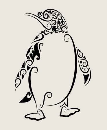 Penguin decorative ornamentのイラスト素材