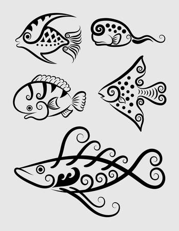 Fish Symbols Vectorのイラスト素材