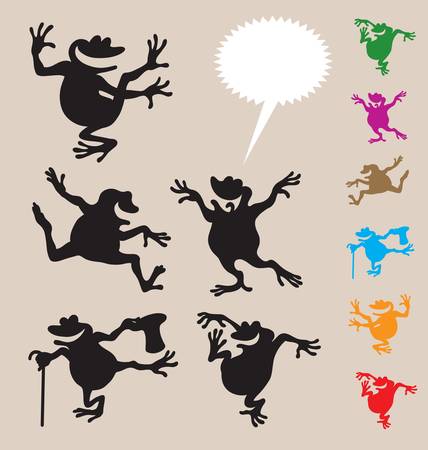 Frog Dancing Silhouette 2. Smooth & detail vectorのイラスト素材