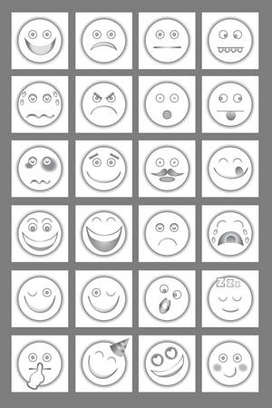 Clean Emoticon Icons のイラスト素材