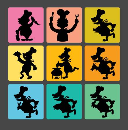 Chef Silhouette Symbols 1 のイラスト素材