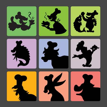 Chef Silhouette Symbols 2  Smooth and detail curve silhouette vector  Easy to edit のイラスト素材
