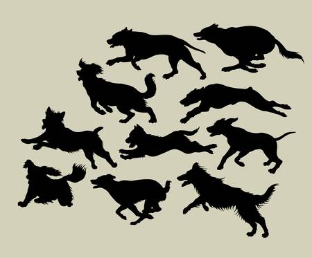 Dog Running Silhouettesのイラスト素材