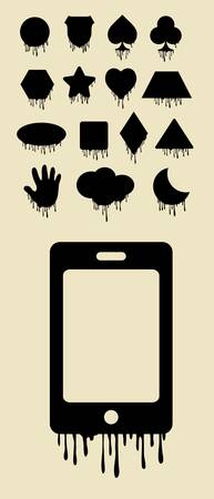 Melt Object Silhouettes  Use for any design you want  Easy to use, edit or change color のイラスト素材