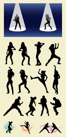 Dancer Male and Female Silhouettes  Good use for your symbol, logo, sticker design, wallpaper, or any design you want  Easy to use のイラスト素材