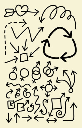 Spontaneous arrow hand drawing symbols  Good use for your symbol, web icons, wallpaper or any design you want のイラスト素材