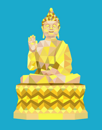 Buddha meditation triangle low polygon style. Easy to use.のイラスト素材