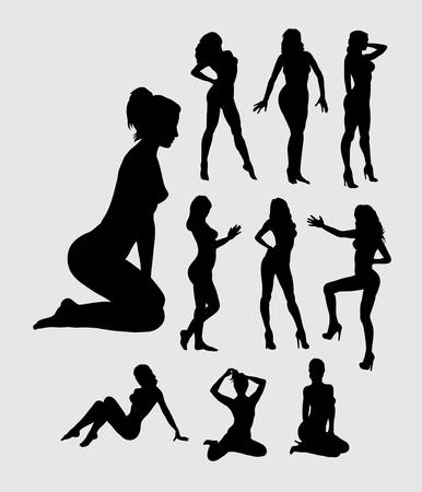   girl silhouettesのイラスト素材