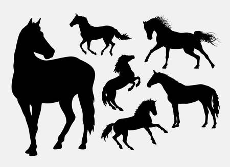 Horse silhouettesのイラスト素材