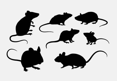 Rat and mice silhouettesのイラスト素材