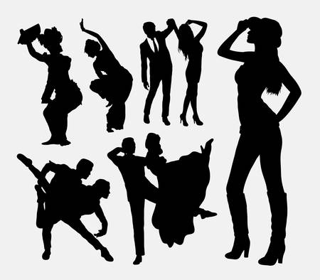 Traditional and modern dancer. Good use for symbol, logo, web icon, mascot, or any design you want. Easy to use.のイラスト素材