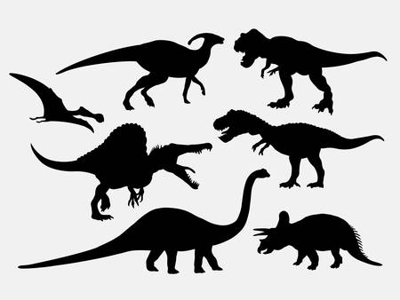 Dinosaur animal silhouettes. Good use for symbol, logo, web icon, mascot, or any design you want. Easy to useのイラスト素材
