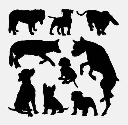Dog pet animal silhouette 08. Good use for symbol, logo, web icon, mascot, sign, sticker design, or any design you wany. Easy to use.のイラスト素材