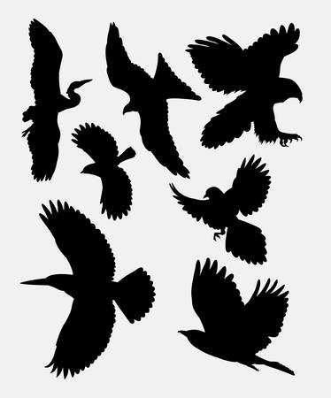 Bird flying silhouette 1. good use for symbol,  , mascot, web icon, sticker, or any design you want.のイラスト素材