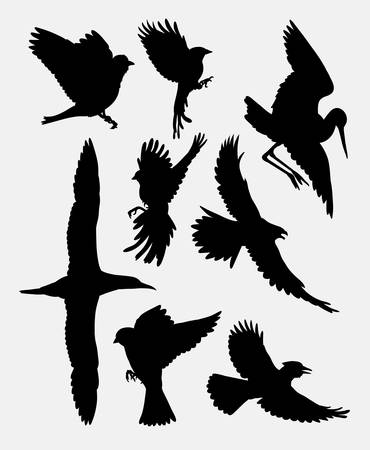 Bird flying poultry animal silhouette 2. good use for symbol,  web icon, mascot, sticker, or any design you want. Easy to use.のイラスト素材