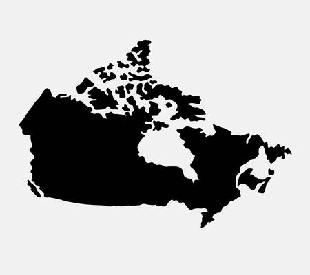Canada island map silhouette. Good use for symbol, logo, web icon, mascot, sign, or any design you want. Easy to use.のイラスト素材