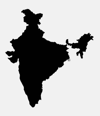 India island map silhouette. Good use for symbol, logo, web icon, mascot, sign, sticker, or any design you want. Easy to use.のイラスト素材