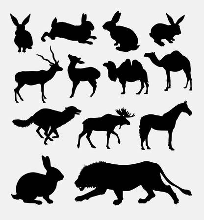 Wild animal silhouetteのイラスト素材