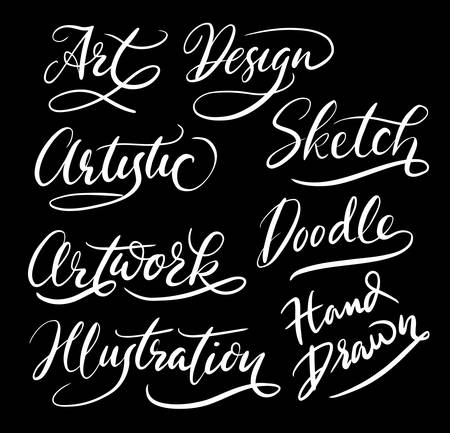 Illustration and artwork hand written typography. Good use for logotype, symbol, cover label, product, brand, poster title or any graphic design you want.のイラスト素材