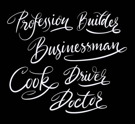 Profession and businessman hand written typography. Good use for logotype, symbol, cover label, product, brand, poster title or any graphic design you want. Easy to use or change colorのイラスト素材