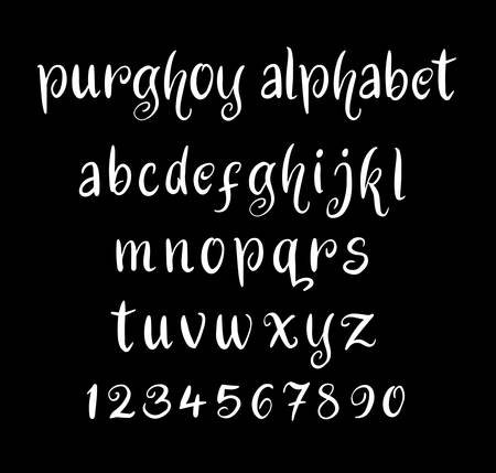 Purghoy vector alphabet lowercase characters. Good use for logotype, cover title, poster title, letterhead, body text, or any design you want. Easy to use, edit or change color.のイラスト素材