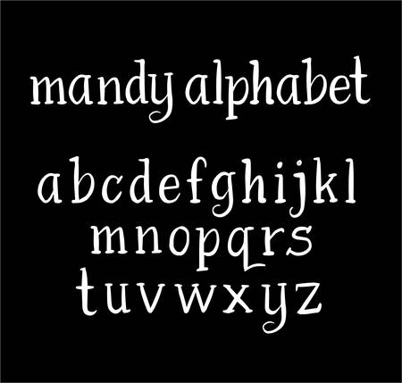 Mandy vector alphabet lowercase characters. Good use for logotype, cover title, poster title, letterhead, body text, or any design you want. Easy to use, edit or change color.のイラスト素材