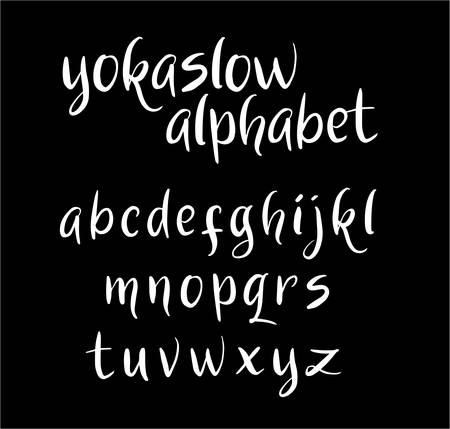 Yokaslow vector alphabet lowercase characters. Good use for logotype, cover title, poster title, letterhead, body text, or any design you want. Easy to use, edit or change color.のイラスト素材