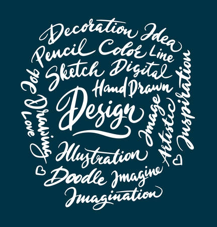 Design and hand drawn calligraphyのイラスト素材