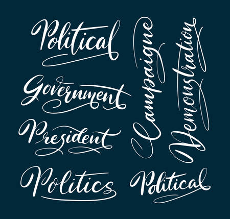 Political and campaigne hand written typography. Good use for logotype, symbol, cover label, product, brand, poster title or any graphic design you want. Easy to use or change colorのイラスト素材