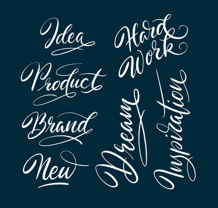 Brand and product idea hand written typography. Good use for logotype, symbol, cover label, product, brand, poster title or any graphic design you want. Easy to use or change colorのイラスト素材