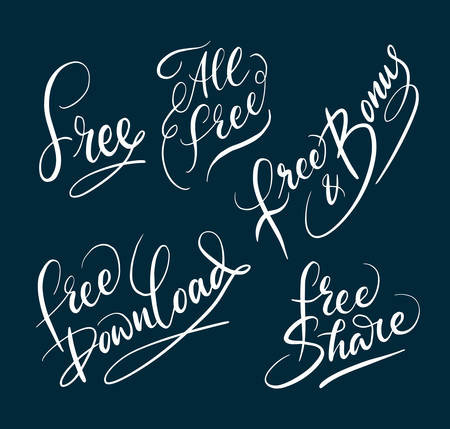 Free and bonus hand written typography. Good use for logotype, symbol, cover label, product, brand, poster title or any graphic design you want. Easy to use or change colorのイラスト素材