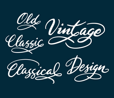 Vintage and classic hand written typography. Good use for logotype, symbol, cover label, product, brand, poster title or any graphic design you want. Easy to use or change colorのイラスト素材