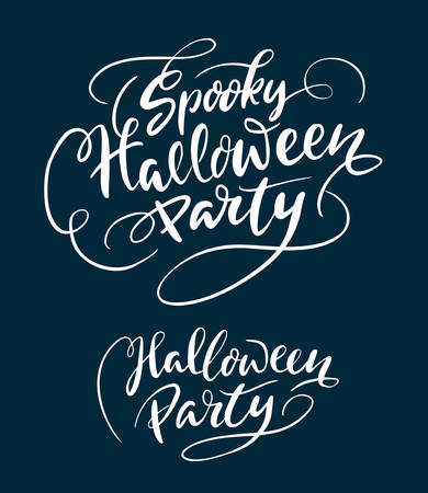 Halloween party hand written typography. Good use for logotype, symbol, cover label, product, brand, poster title or any graphic design you want. Easy to use or change colorのイラスト素材