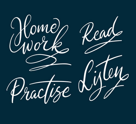Homework and practise hand written typography. Good use for logotype, symbol, cover label, product, brand, poster title or any graphic design you want. Easy to use or change colorのイラスト素材