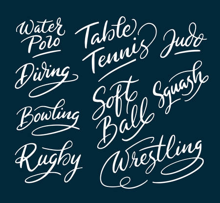 Sport and wrestling hand written typography. Easy to use or change color vector illustration.のイラスト素材