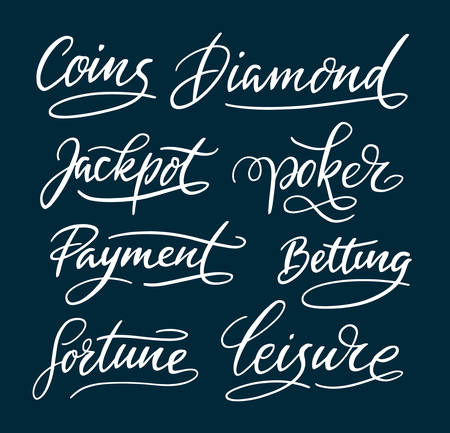 Coins and fortune hand written typography. Easy to use or change color, vector illustration.のイラスト素材