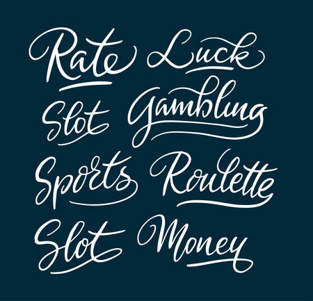Rate and slot hand written typography. Easy to use or change color, vector illustration.のイラスト素材
