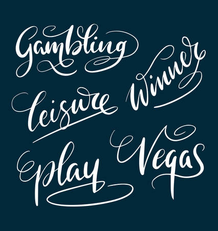 Gambling and winner hand written typography. Good use for logotype, symbol, cover label, product, brand, poster title or any graphic design you want. Easy to use or change colorのイラスト素材