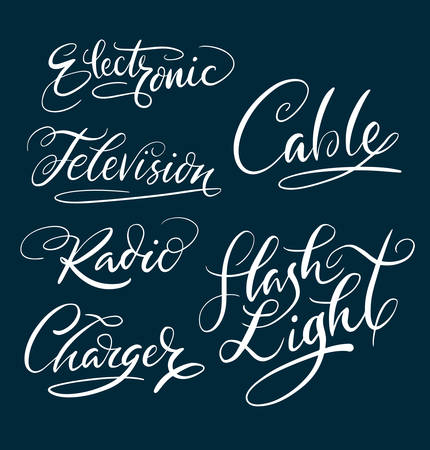 Television and radio hand written typography. Good use for logotype, symbol, cover label, product, brand, poster title or any graphic design you want. Easy to use or change colorのイラスト素材
