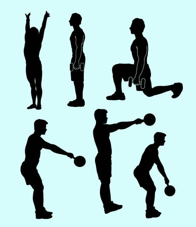 Fitness sport activity silhouette.のイラスト素材